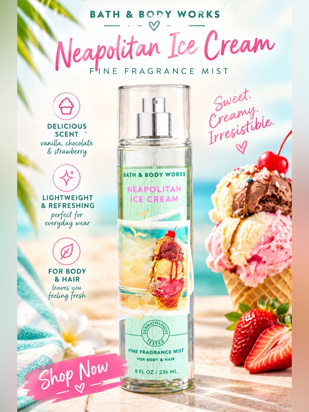 ✨ New ✨ Bath & Body Works Neapolitan Ice Cream Mist ✨